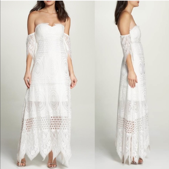 foxiedox Dresses & Skirts - New Foxiedox Off the Shoulder Lace Maxi Dress